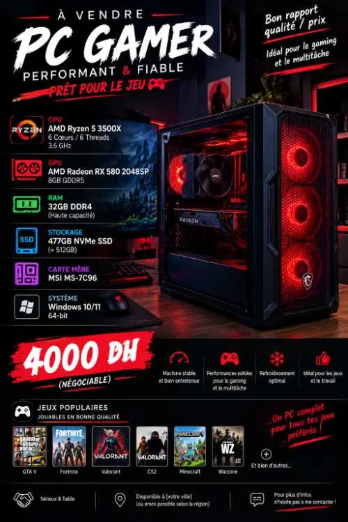 Pc gaming rgb (unite central) - أكادير