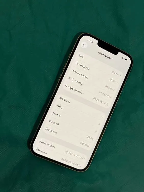 Iphone 14 normal 128 gb bypass wifi - الرباط