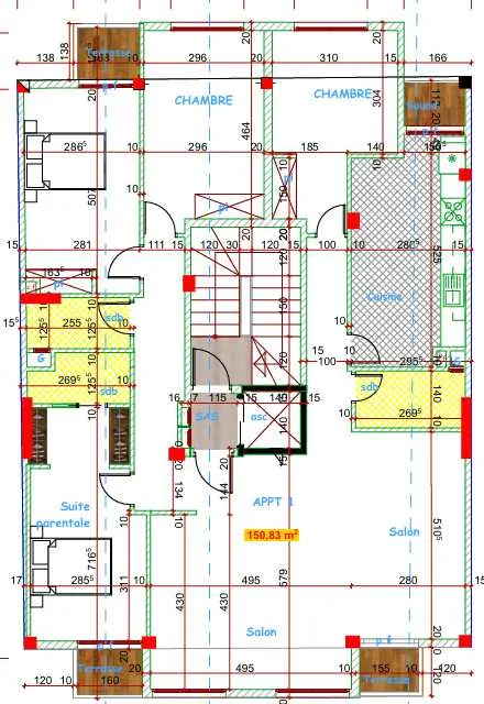 Appartement à vendre 150 m² à temara - تمارة
