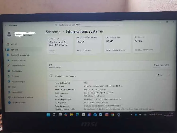 Msi 14" slim – core i5 13ème gén (dernière générat - الدار البيضاء