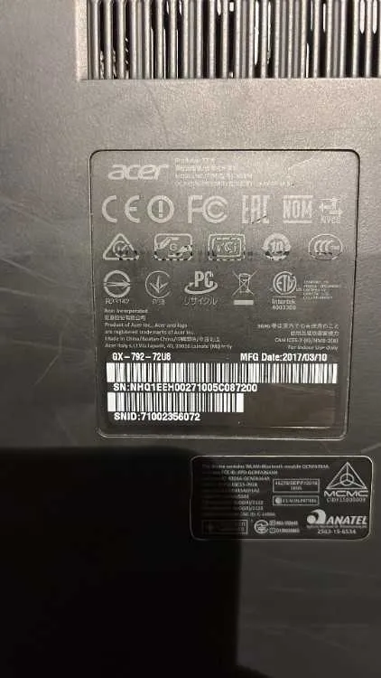 Acer predator 17 x (modèle gx-792-72u8 / mfg date - أكادير (2)