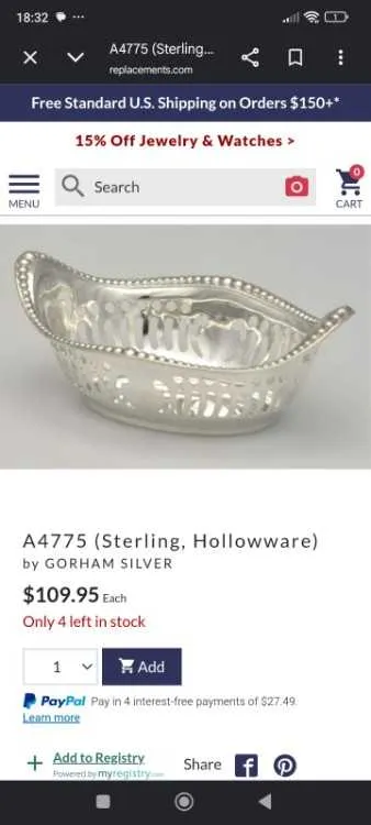 Set of 4 vintage gorham sterling silver monogramme - طنجة