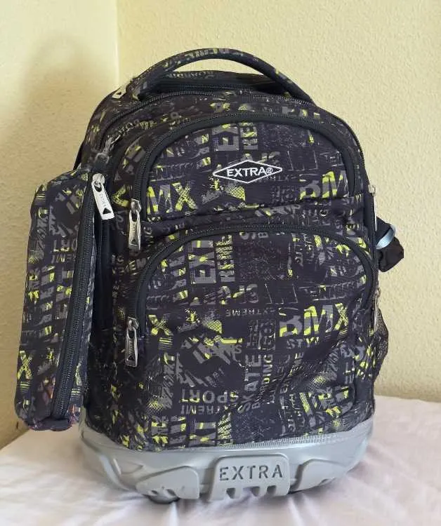 Sac à dos à roulettes extra – noir | grande - أكادير