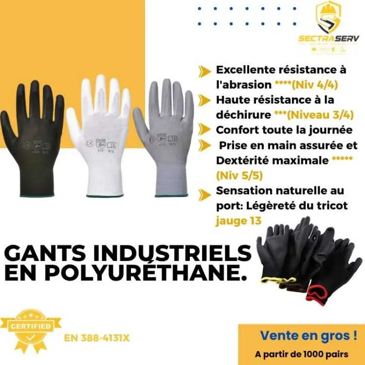 Stock important de gants de protection pu – prix g - الدار البيضاء