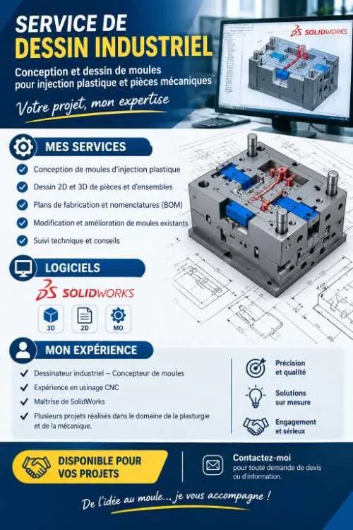 Service de dessin industriel & conception de moule - الدار البيضاء