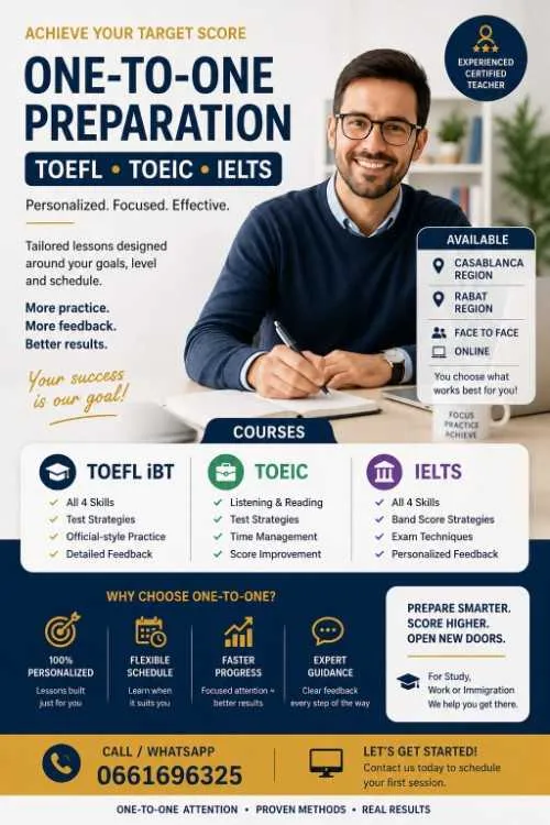 Préparation toefl - toeic - ielts - الرباط