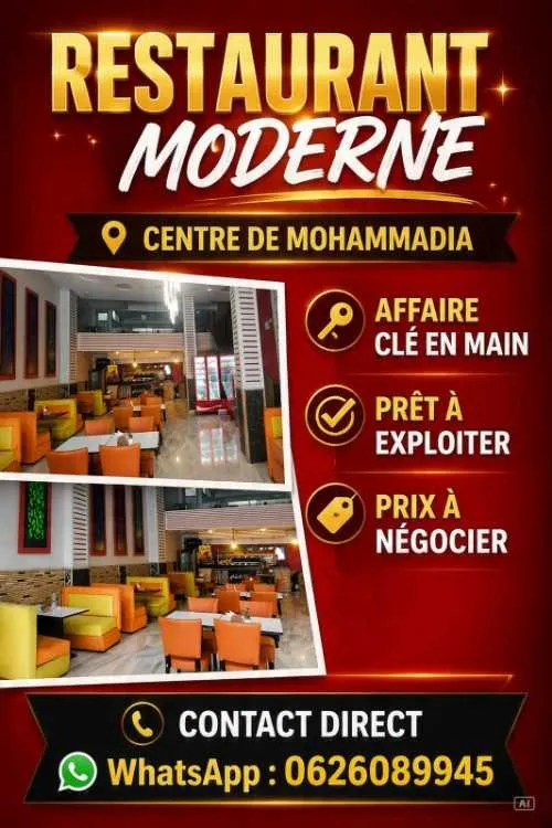 Restaurant modérne équipé - الدار البيضاء