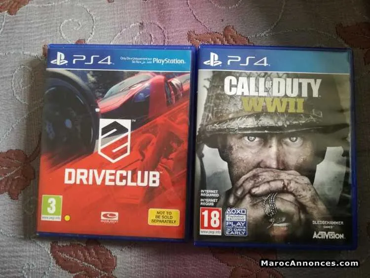 Jeux ps4  //  call of duty ww2  //  driverclub - الدار البيضاء