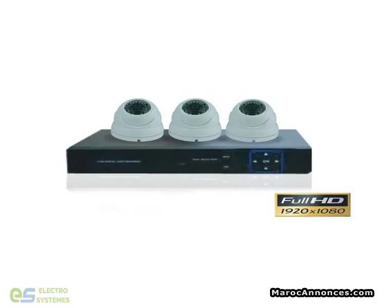 Kit de vidéo surveillance dvr + 3cam - الدار البيضاء