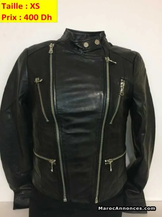 Jacket cuir femme taille xs - الدار البيضاء