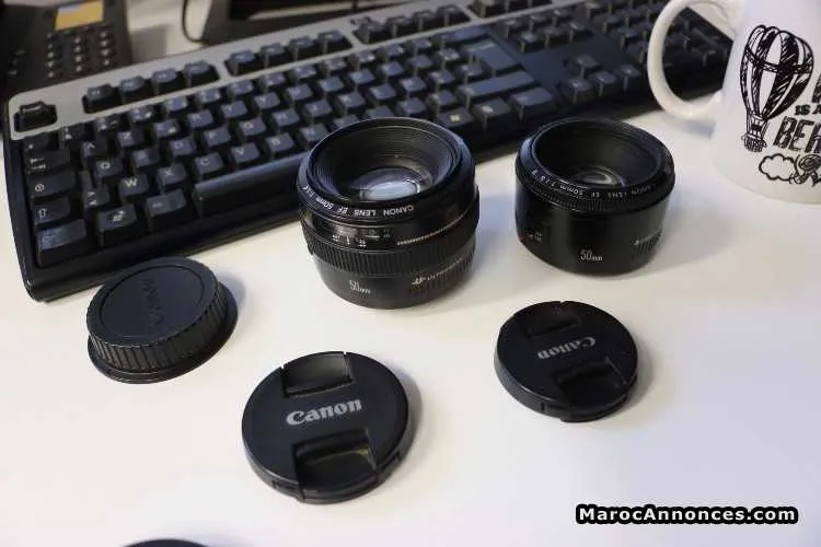 Objectif 50mm 1.8 et objectif 1.4 pour canon - الدار البيضاء (2)