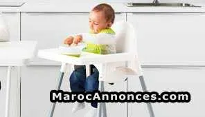 Chaise à manger pour bébé avec tapis en savoir plu - الدار البيضاء (2)