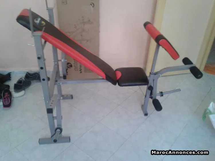 Banc + barre fixe + haltères - الدار البيضاء (2)