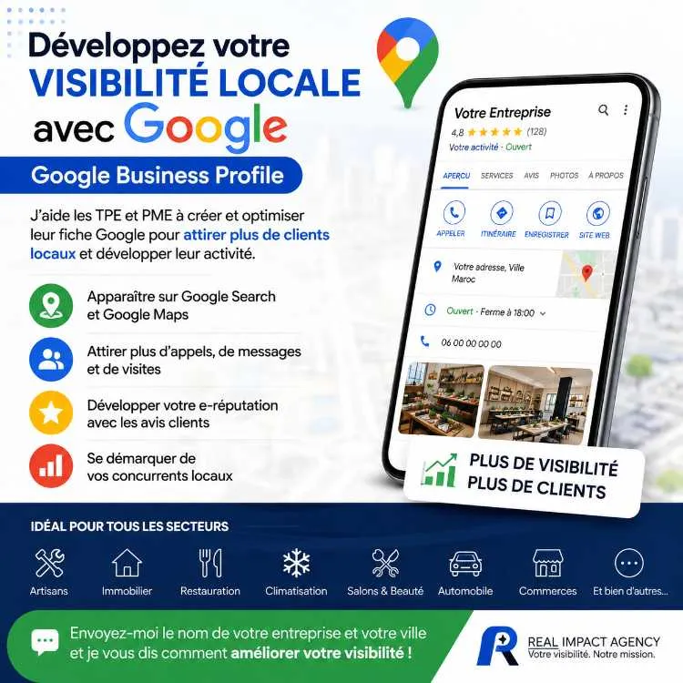 Faites apparaître votre entreprise sur google - الدار البيضاء