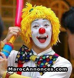 Clown , animation anniversaire  jeux gonflables dj - الدار البيضاء