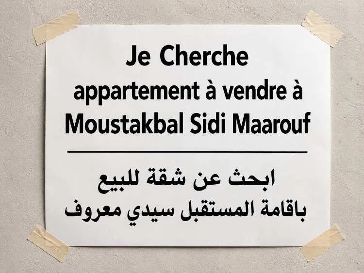 Cherche appartement à vendre à moustakbal - الدار البيضاء