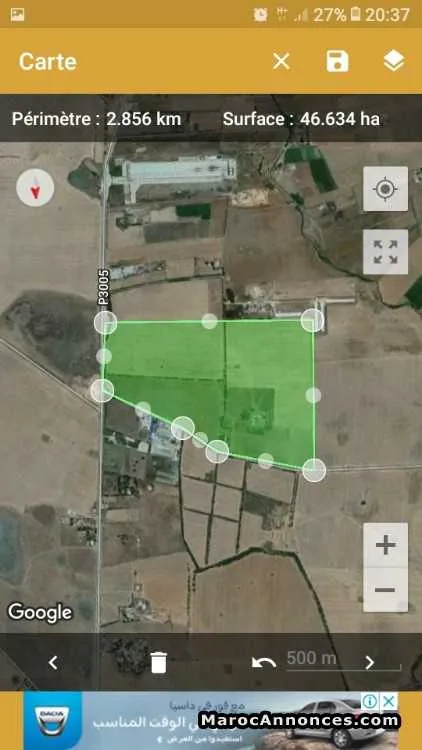 Terrain 50 hectares titré logistique ou industriel - الدار البيضاء