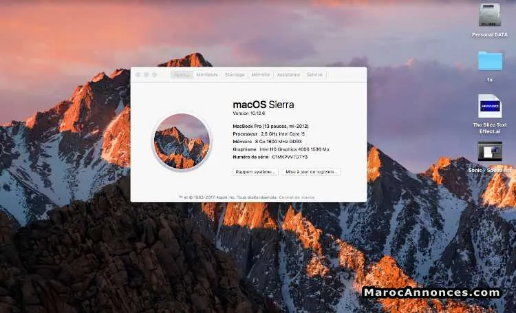 Macbook pro i5 13 pouces mid 2012  en savoir plus - الدار البيضاء (2)