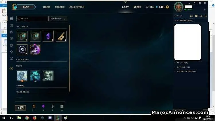 League of legends account 77skins - الدار البيضاء (3)