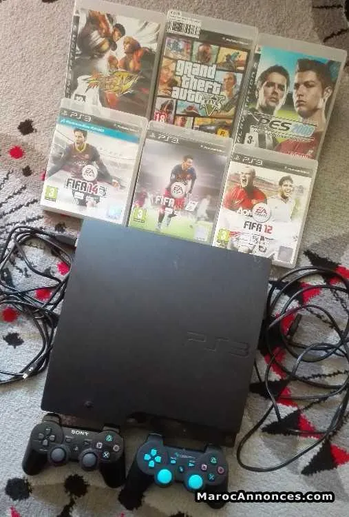 Play 3 slim 150gb +2mangat+6jeux - الدار البيضاء