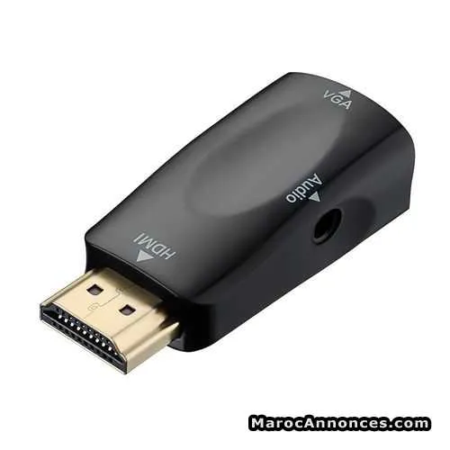 Hdmi to vga with audio adapter for pc laptop to vg - الدار البيضاء