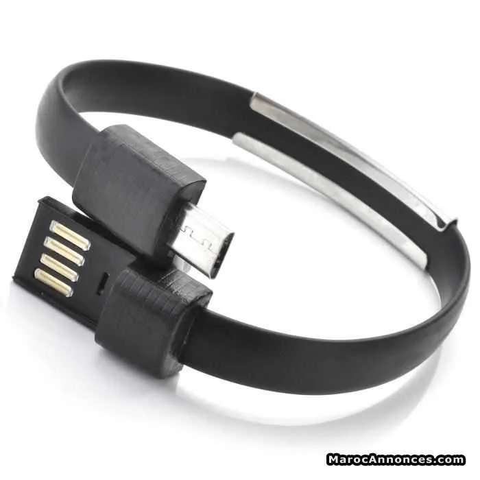 Câble bracelet micro usb chargeur smartphone - الدار البيضاء