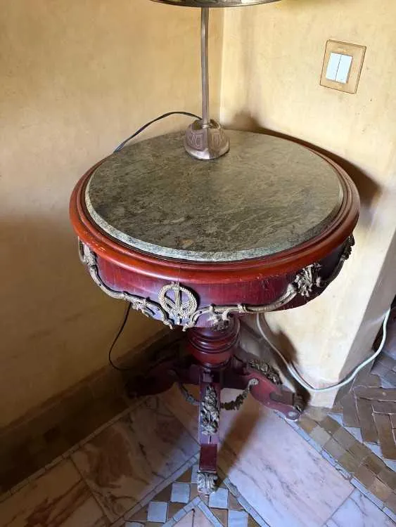 Lot de 2 tables d'appoint : guéridon ancien marbre - مراكش (3)