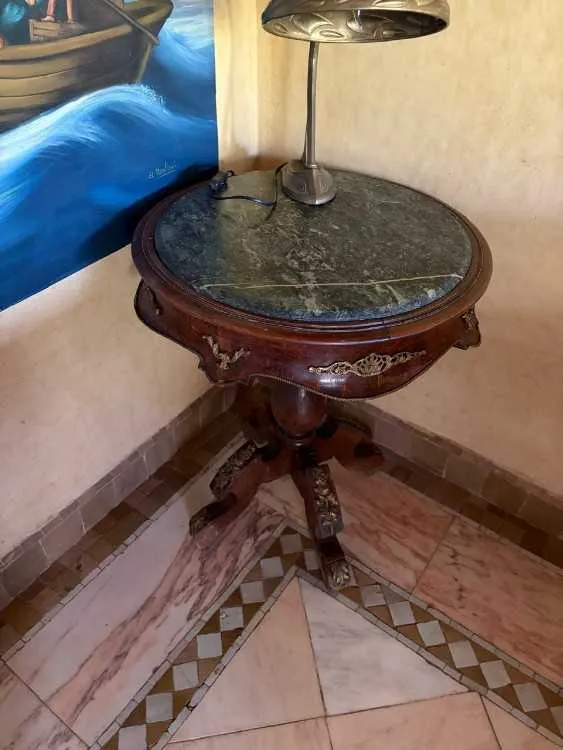 Lot de 2 tables d'appoint : guéridon ancien marbre - مراكش (2)