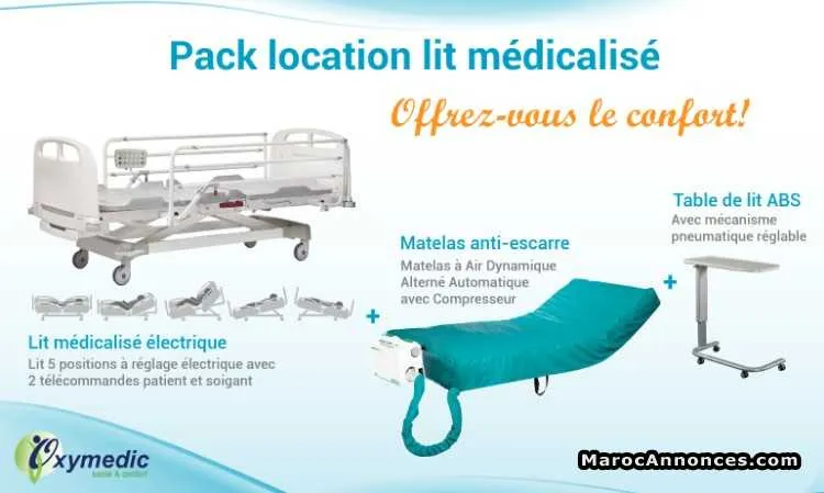 Location pack lit médicalisé électrique /  matelas - الدار البيضاء (2)