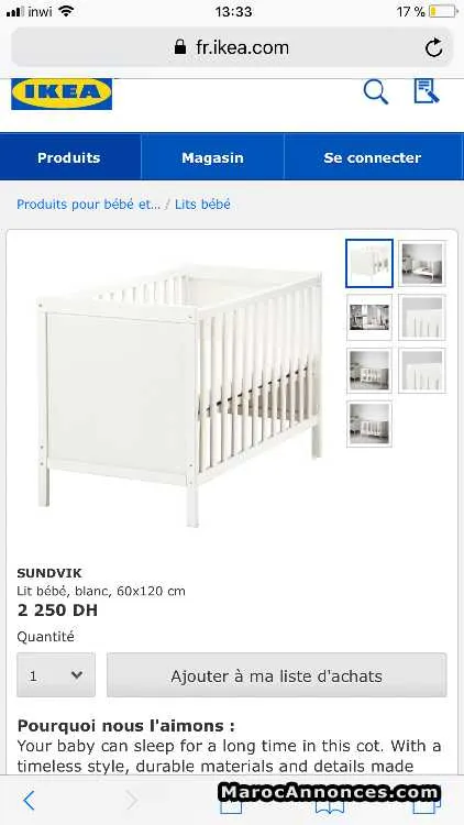 Ikea lit bébé - الدار البيضاء (2)