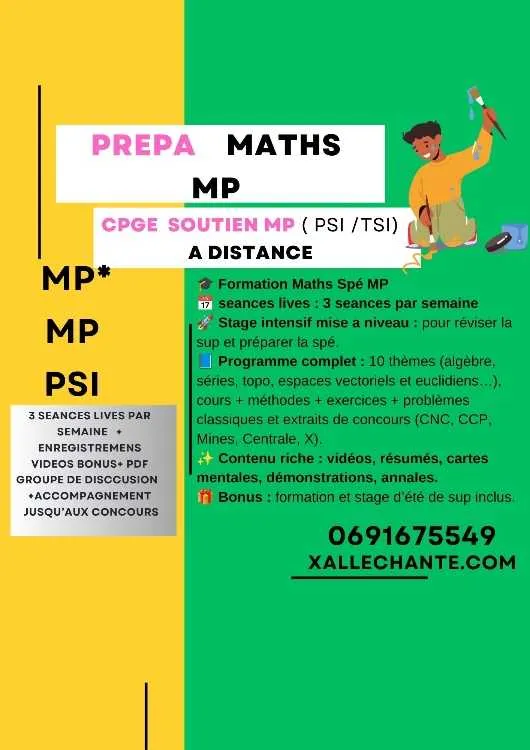 Soutien pour mp et mpsi , psi et pcsi  en maths - الرباط