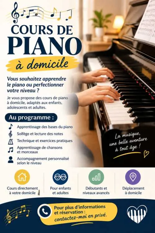 Cours de piano a domicile - الدار البيضاء