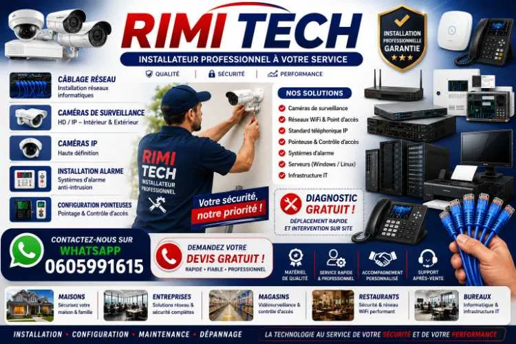 Prestataire freelance – installation caméras - Tout le Maroc
