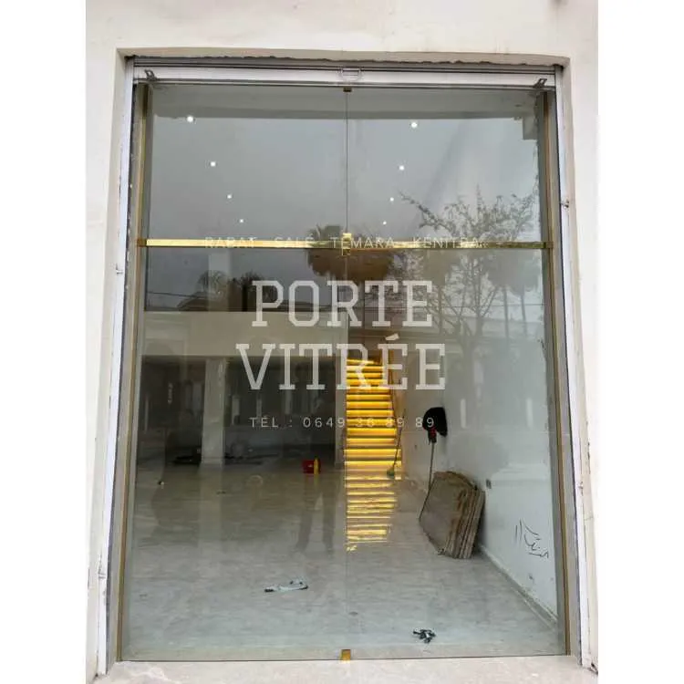 Porte en verre trempé 10 mm pour magasins & boutiq - الرباط (3)
