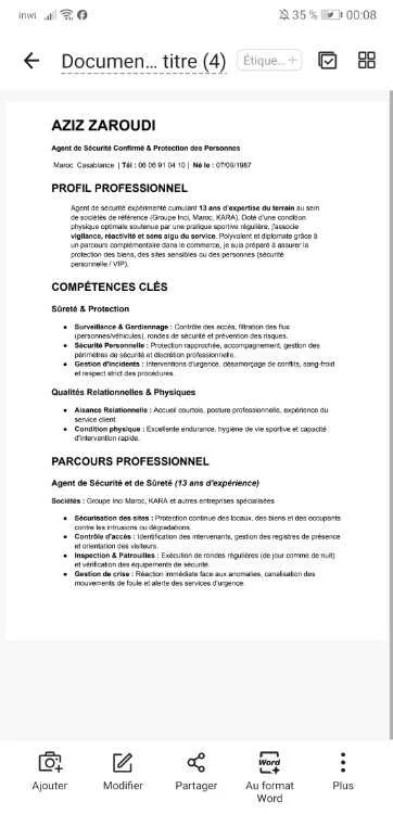 Agent de sécurité personnel - الدار البيضاء