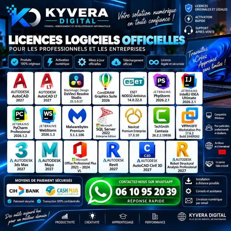 Autocad 2027 licence originale maroc - office 2024 - الدار البيضاء