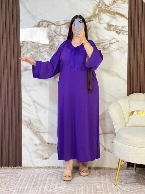 Gandoura brodée Rose Premium 8 couleurs - gandoura - Tout le Maroc