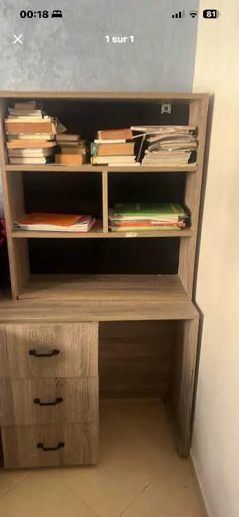 Bibliothéque et bureau en mdf - أكادير