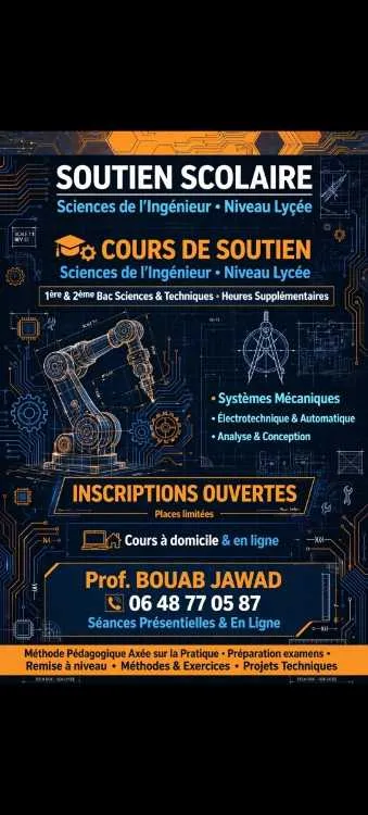 Cours de soutien en sciences d'ingénieur - أسفي
