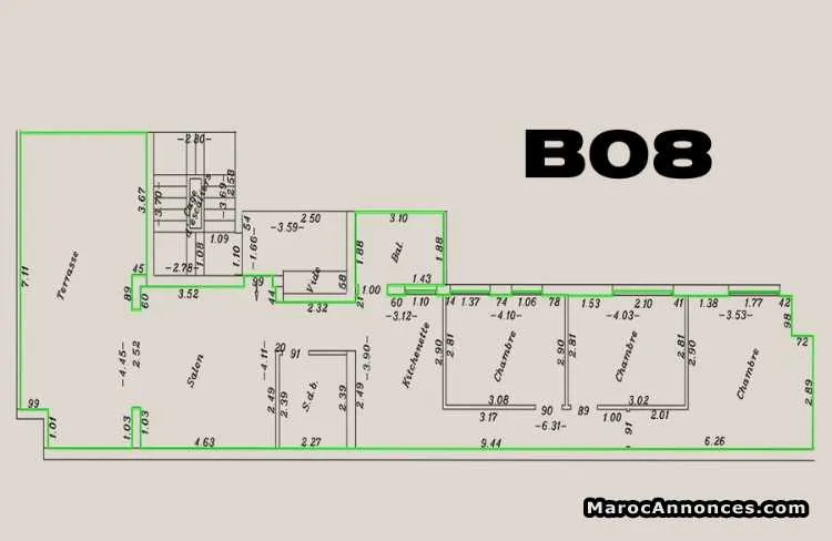 Apparetement 130 m avec piscine cabo/martil - مرتيل (2)