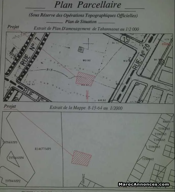 Lot de terrain tahanaoute قطعة ارضية للبيع بتحناوت - مراكش