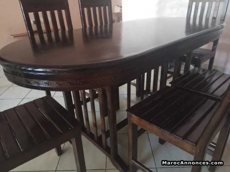 Table à manger avec 6 chaises - المحمدية (3)