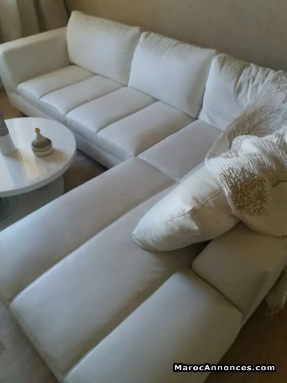 Canapé simili cuir blanc - الدار البيضاء