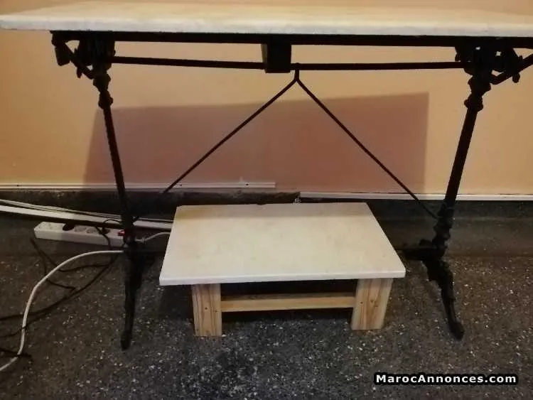 Table année 1920 fonte acier marbre - الرباط