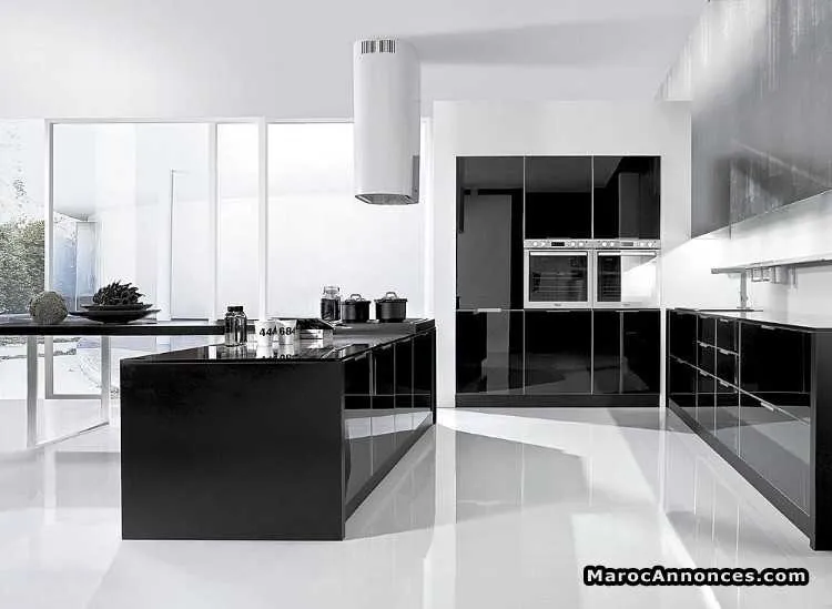 Cuisine moderne en bois massif, en latté, en mdf l - تمارة (3)