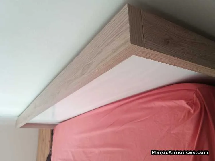 Lit en bois kitea 160x200 comme neuf - الدار البيضاء (2)