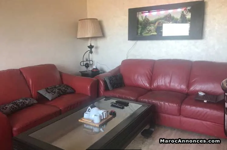 Vente salon cuir & table - الدار البيضاء