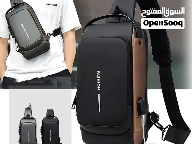 حقيبة كتف مضادة للسرقة للرجال أو حقيبة كتف أنيقة بـ منفذ USB - الدار البيضاء