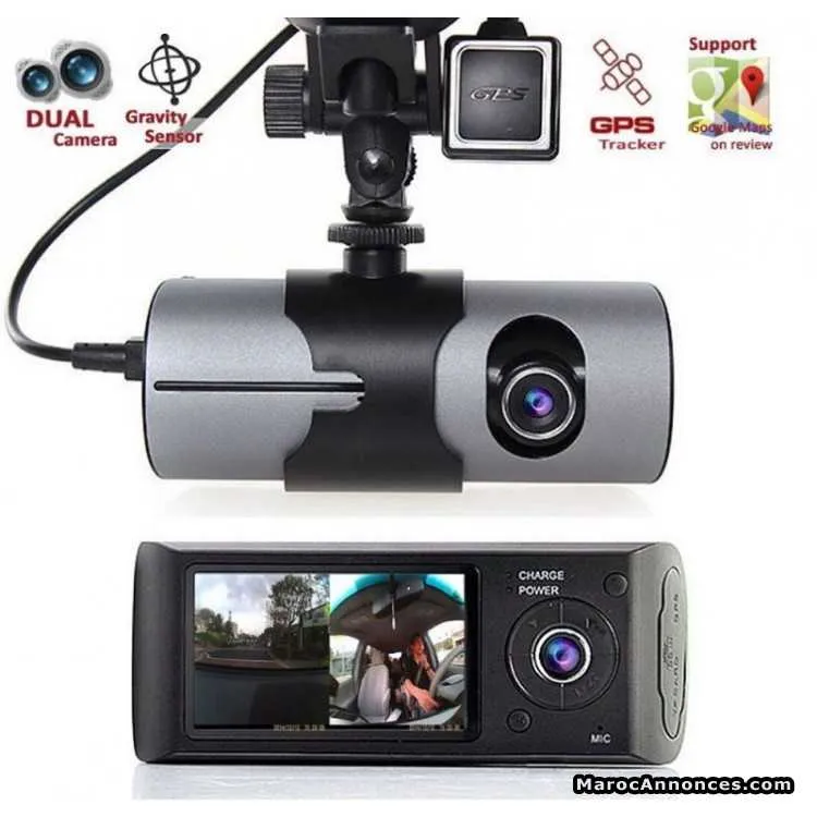 Rétroviseur bouble camera objectif gps dashcam - الدار البيضاء (2)