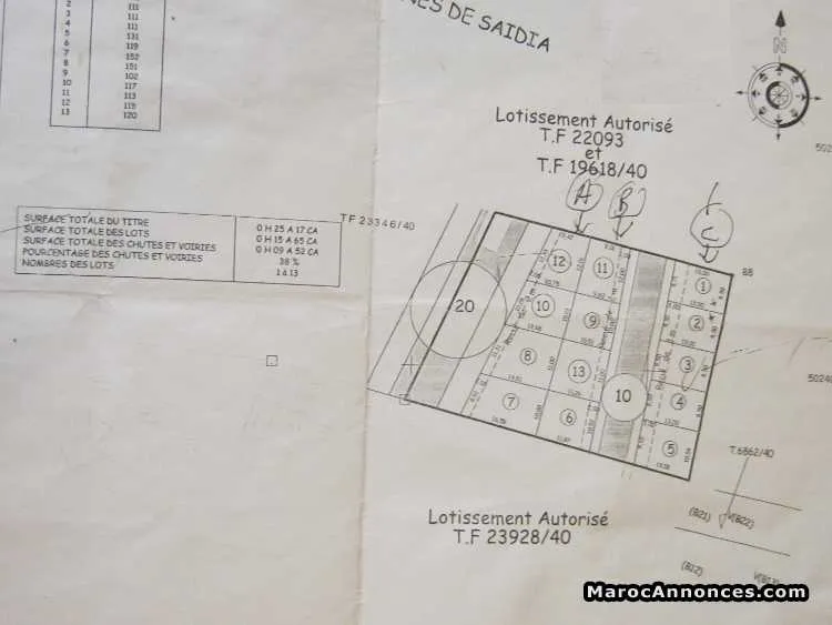 Terrain de 2517 m2    بجانب المدرسة الفندقية - السعيدية